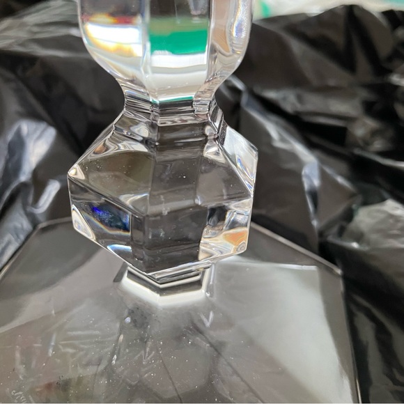 Vintage Val St Lambert Crystal Candlestick Holders 6.75” Tall Set of Two 1960 - Picture 4 of 7